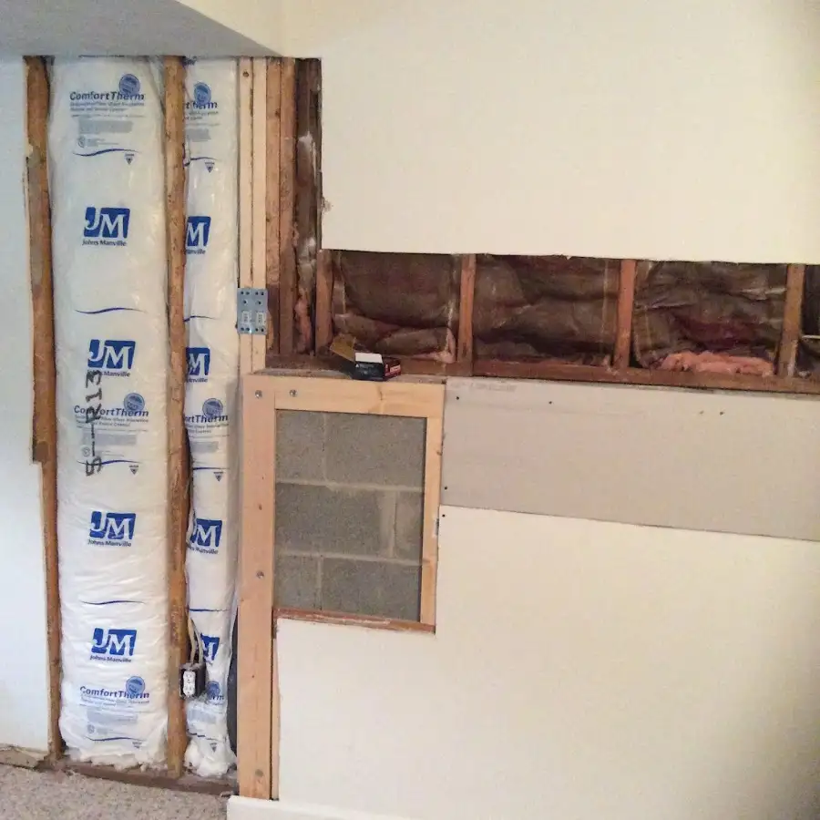 Wall insulation replacement during Contents Cleaning & Restoration in Philipstown